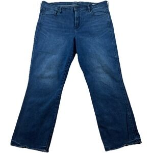 Old Navy‎ Womens 16 Blue Ankle Jeans Flare Denim Raw Hem High-rise